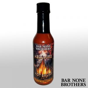 Product Photo of Bar None Brothers 5oz bottle of Hell Fire Hot Sauce. Warning, Extremely Hot!